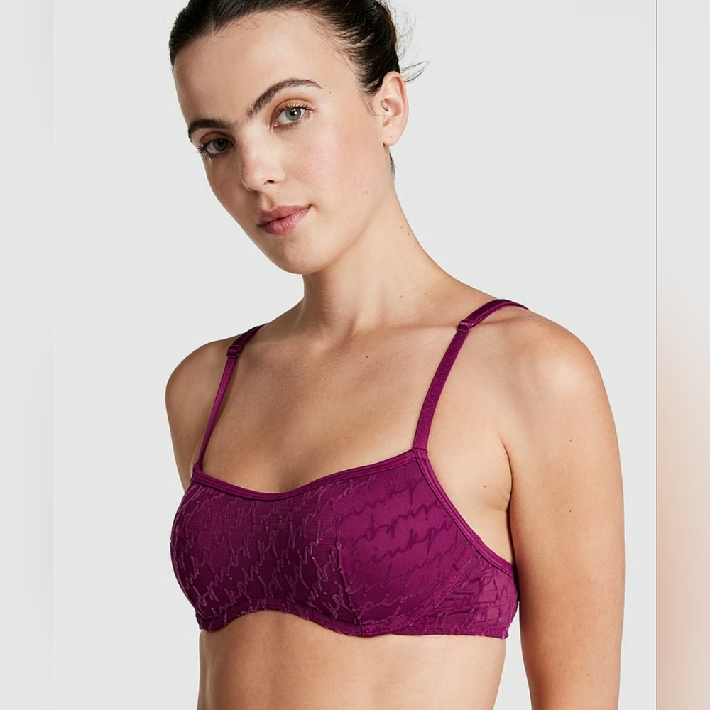 MESH PUSH-UP BRALETTE, Garnet Green, and Vivid Magenta Size M